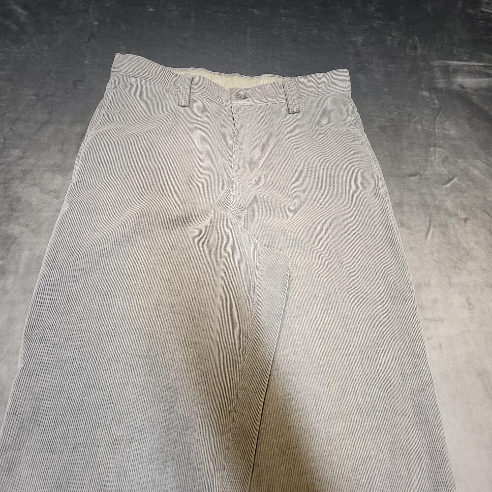 Vintage Dockers Pants Mens 32x32 Gray Corduroy Khakis Flat Front Straight Chino - Picture 2 of 12